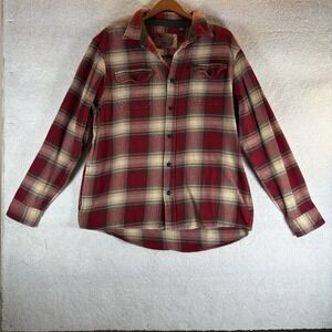 Orvis Heavyweight Shacket‎ Mens XL  Red Plaid Pockets Outdoor Barn Chore Work